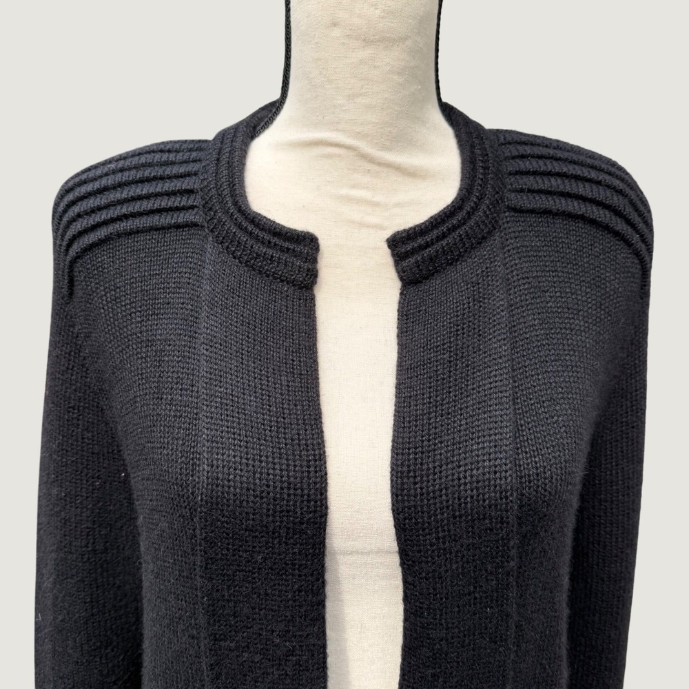 Peruvian Link Alpaca Collection Black Open Front Cardigan Sweater OS